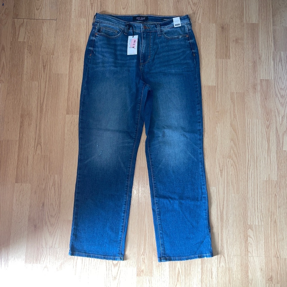 NWT Judy Blue High Waist Straight Fit Denim Blue Jeans Size 11:30 - Picture 1 of 9